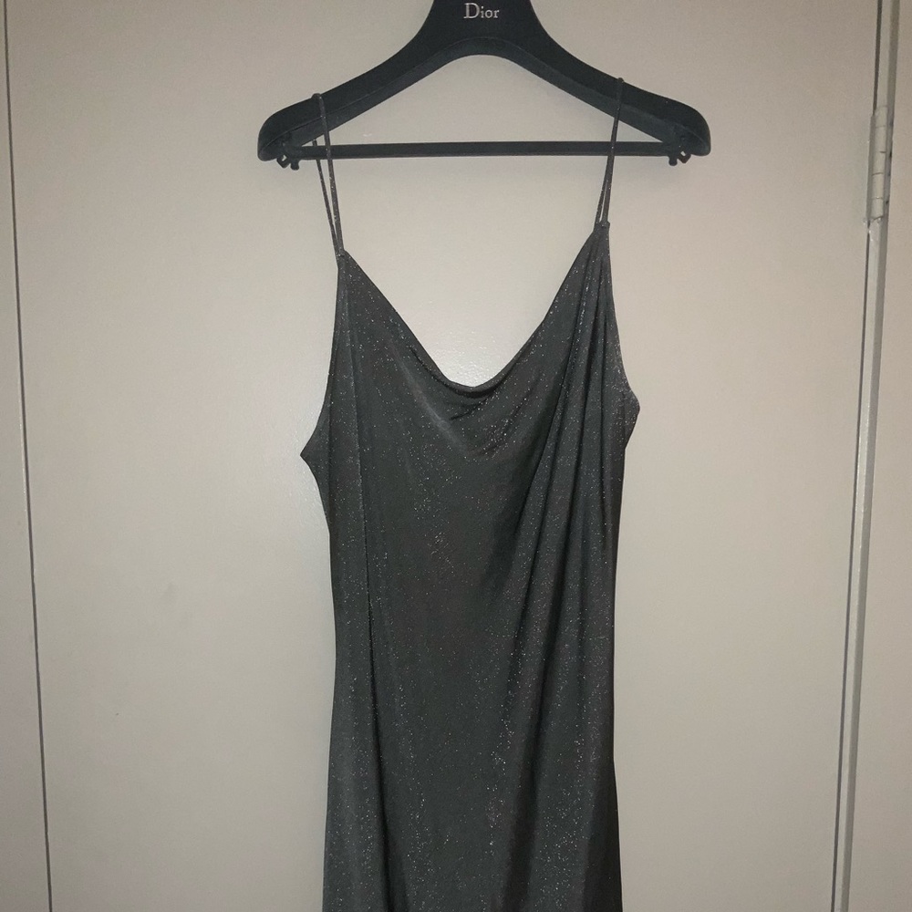 Fleur du mal sparkle short cowl neck slip dress